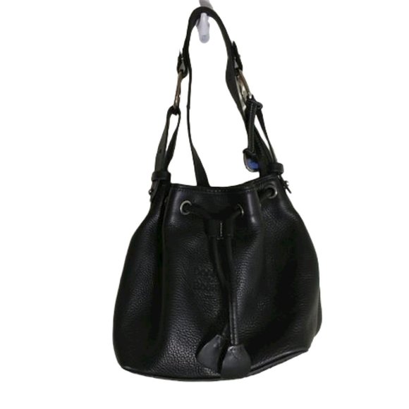Dooney & Bourke Handbags - Dooney & Bourke Black Leather Sak  Drawstring shoulder Bag,